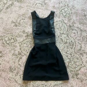 Gucci Tom Ford Era Pre Fall Black Leather Halter Criss Cross Strap Mini Dress